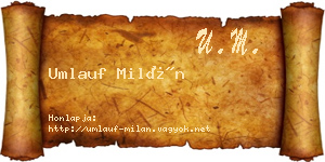 Umlauf Milán névjegykártya